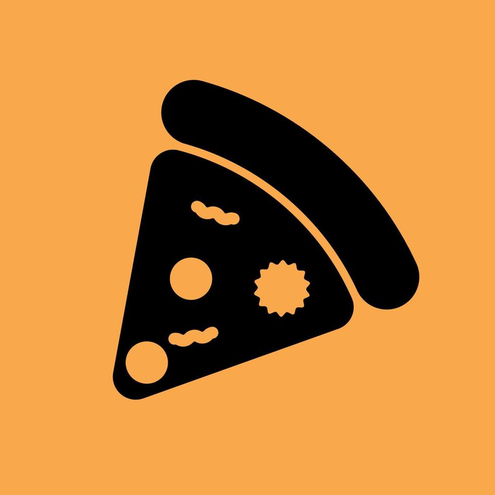 vecteur d'icône de pizza. cuisine italienne typique, forme plate simple