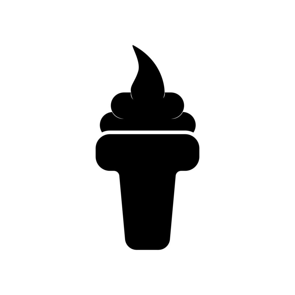 vecteur d'icône de crème glacée. symbole des aliments froids et sucrés