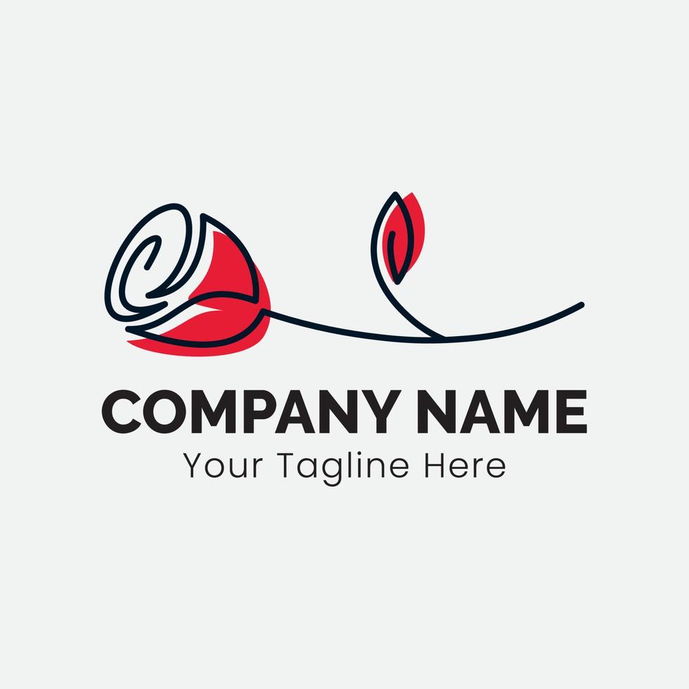 logo rose simple. logo de style contour pour vos affaires et votre entreprise vecteur