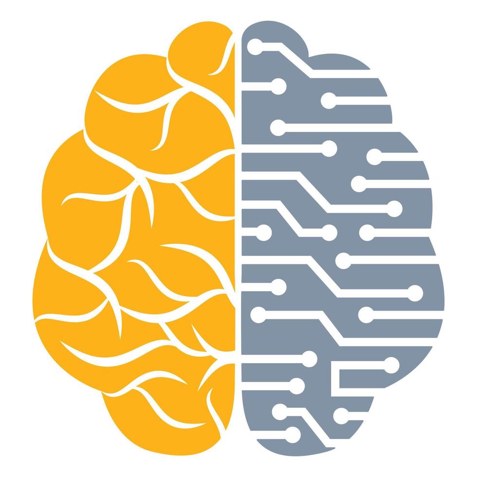 création de logo de connexion cérébrale. modèle de logo de cerveau numérique. icône de remue-méninges. idées de logos. pensez concept d'idée. vecteur