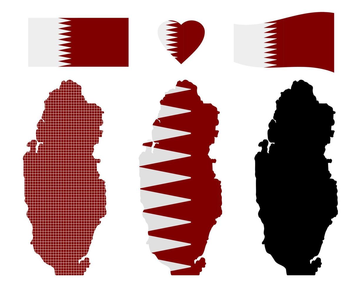 qatar carte différents types et symboles sur fond blanc vecteur