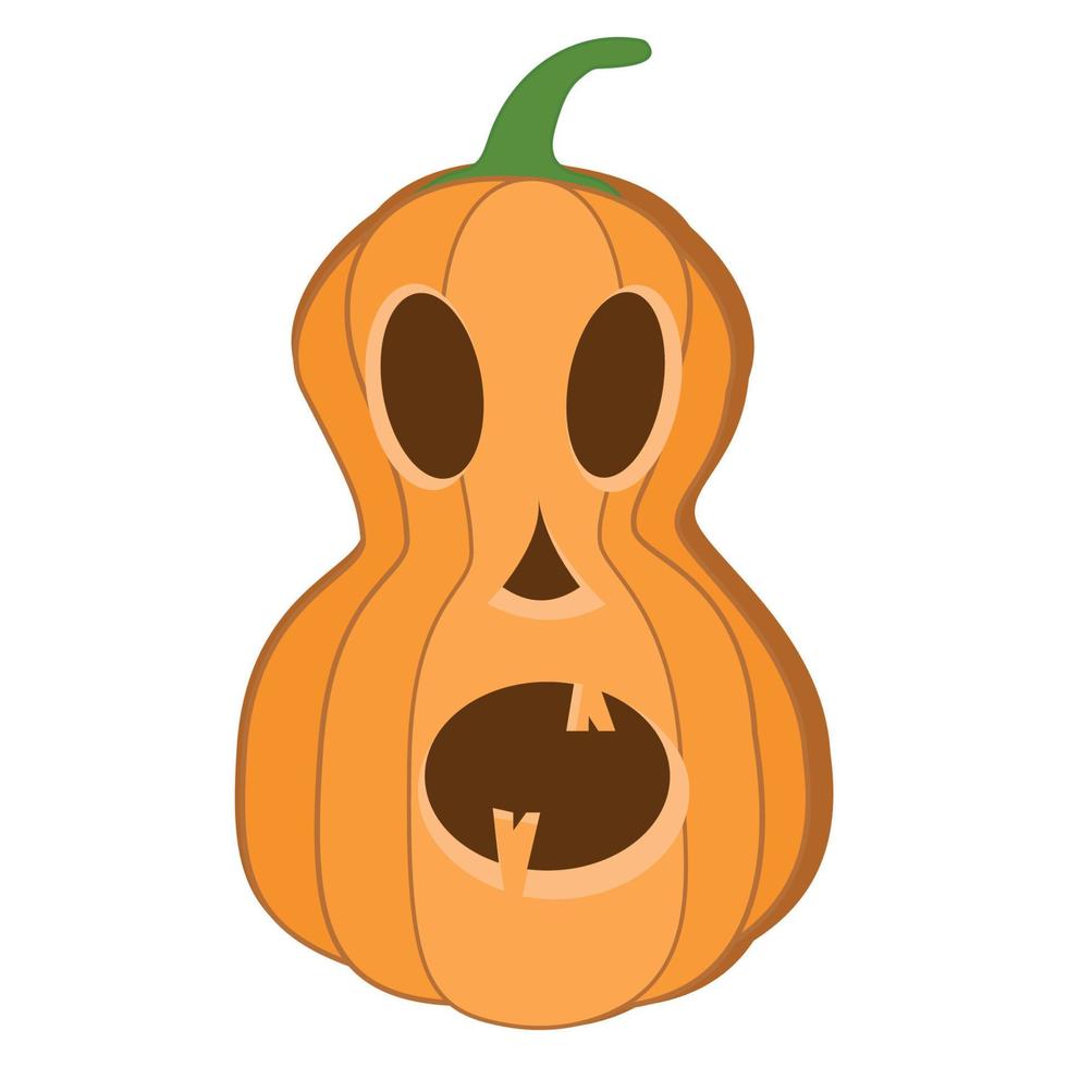 icône de vecteur de citrouille d'halloween. variations émotionnelles. éléments de conception simples de style plat. silhouette images d'horreur fantasmagoriques de citrouilles. illustration d'expressions faciales effrayantes de jack-o-lanterne.