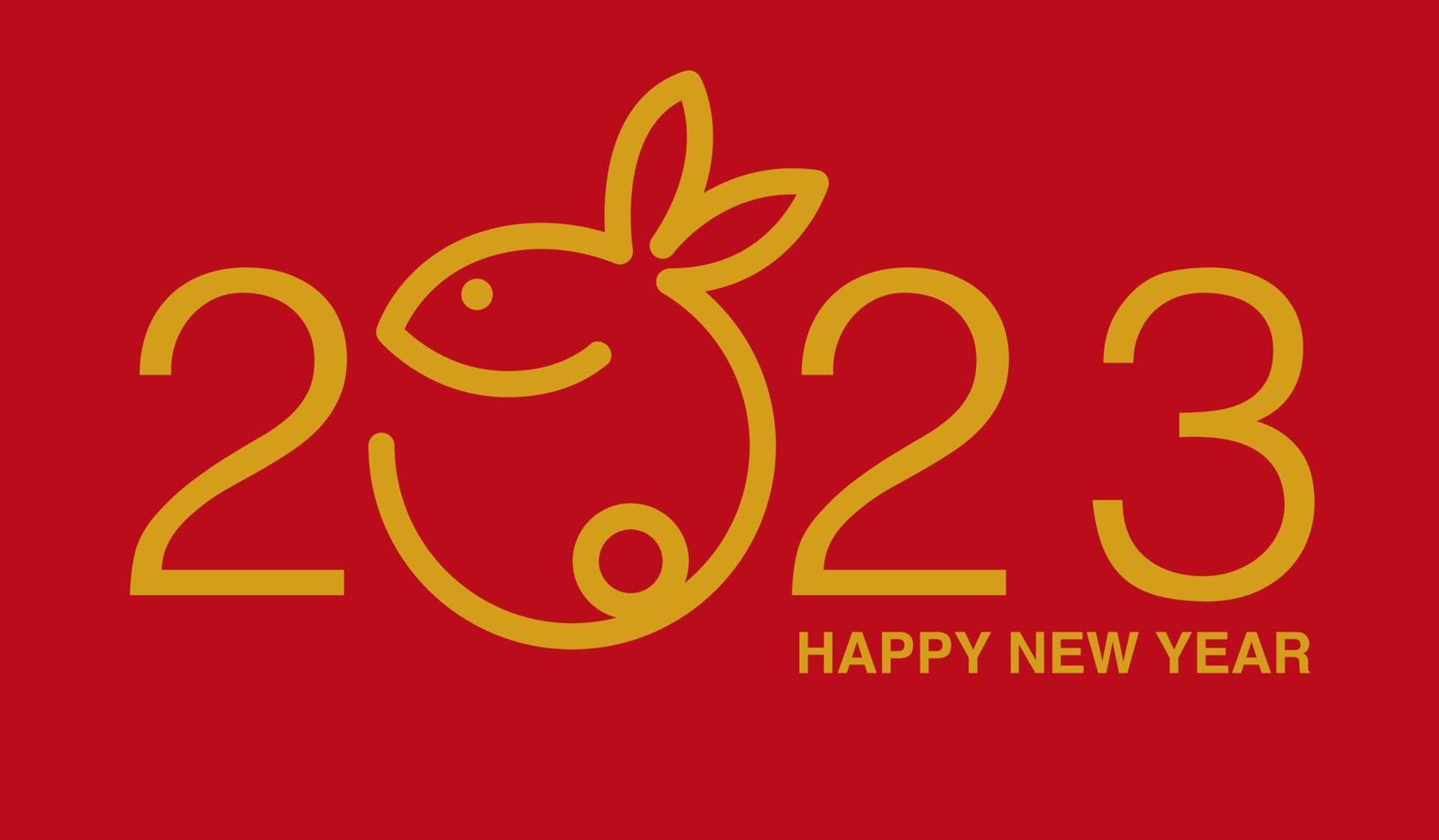 bonne année 2023, nouvel an lunaire, lapin, conception simple vecteur