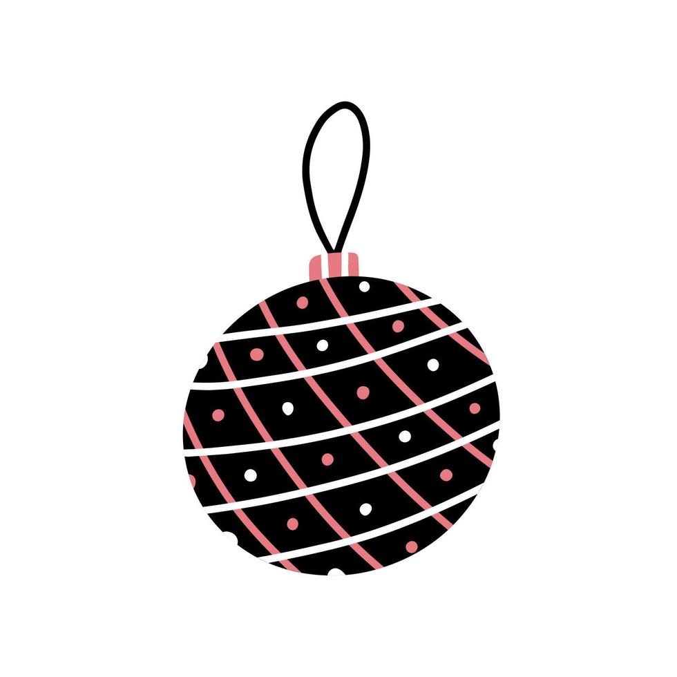 jouet d'arbre de noël dans un style plat simple. jouet d'arbre de Noël isolé sur fond blanc. illustration vectorielle de noël nouvel an. vecteur