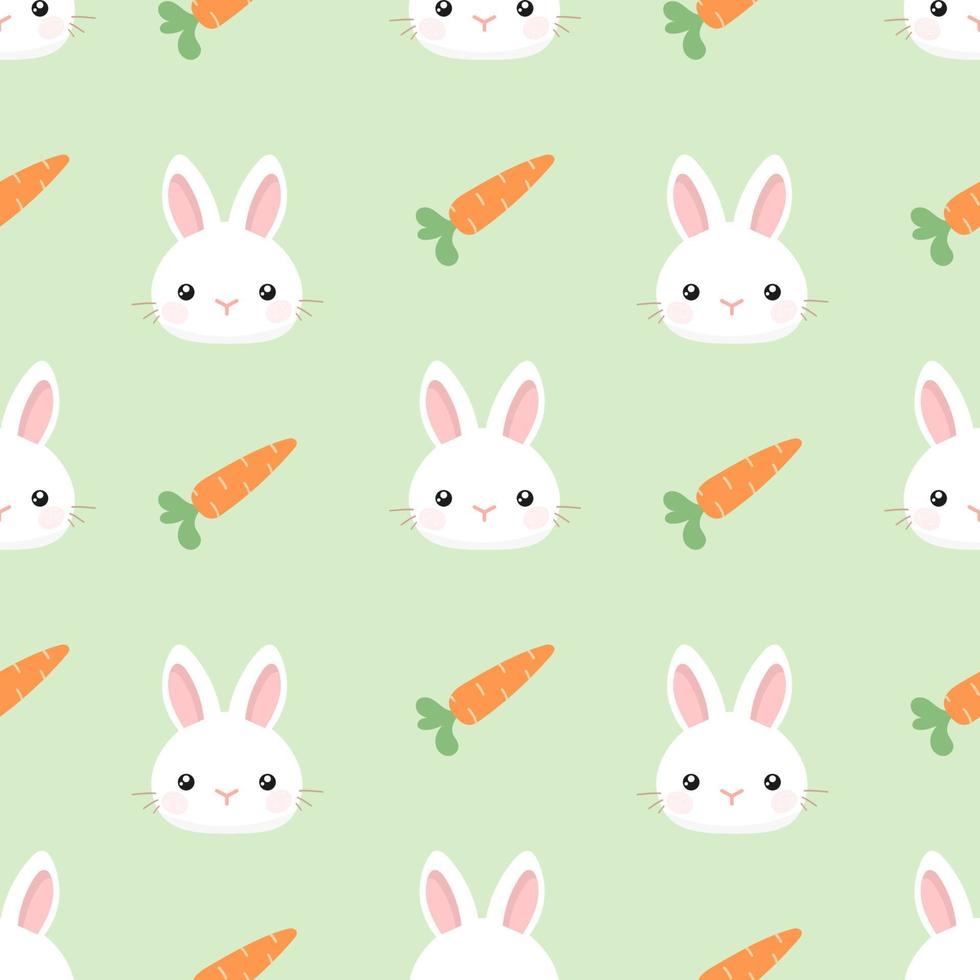 lapin de dessin animé avec motif sans couture de carotte. illustration vectorielle vecteur