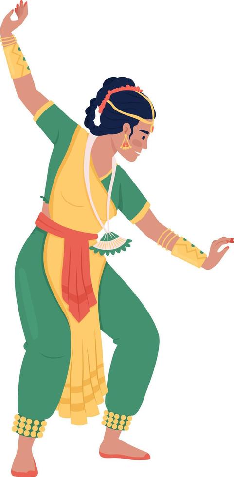 danseuse posant sur le festival des lumières caractère vectoriel de couleur semi-plat. figure modifiable. personne de tout le corps sur blanc. illustration de style dessin animé simple pour la conception graphique et l'animation web