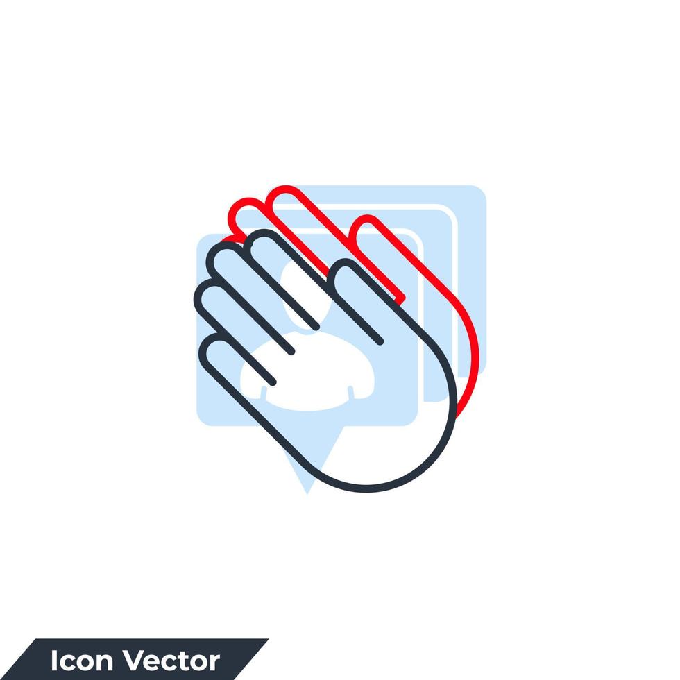 applaudissements icône logo illustration vectorielle. modèle de symbole d'applaudissements pour la collection de conception graphique et web vecteur