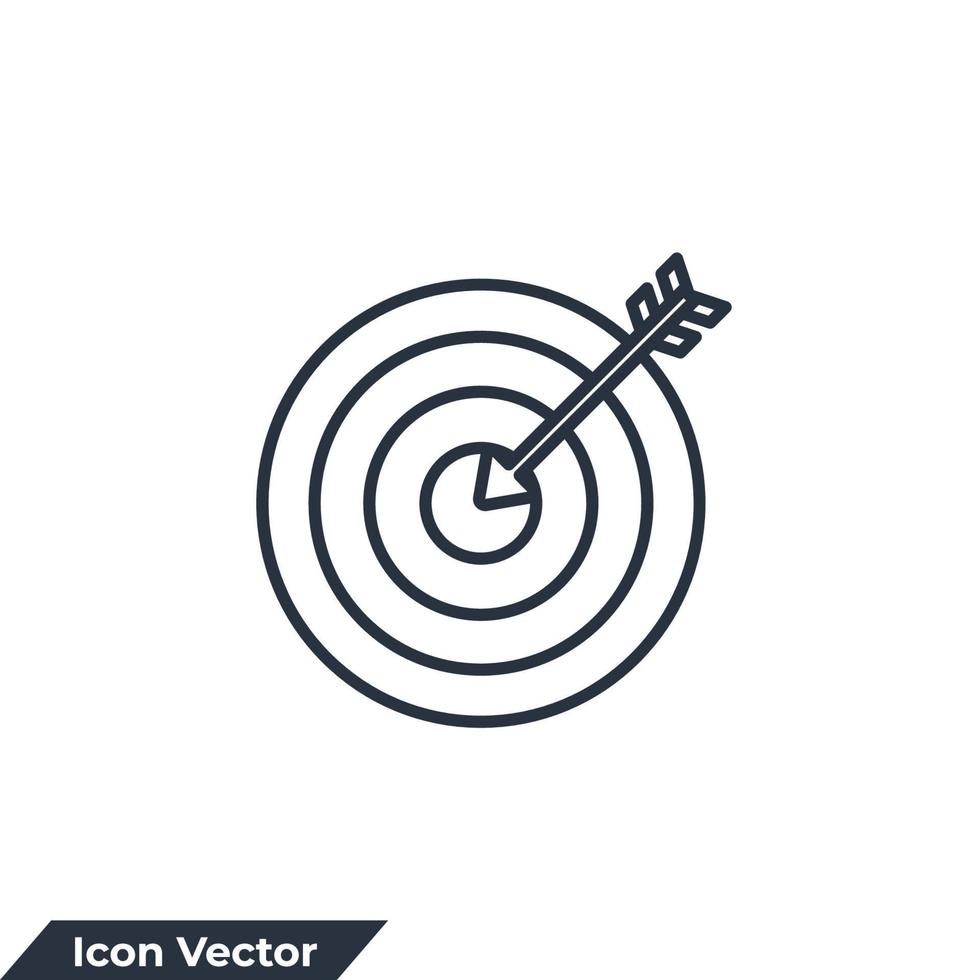 illustration vectorielle du logo de l'icône cible. modèle de symbole objectif, cible et objectif pour la collection de conception graphique et web vecteur