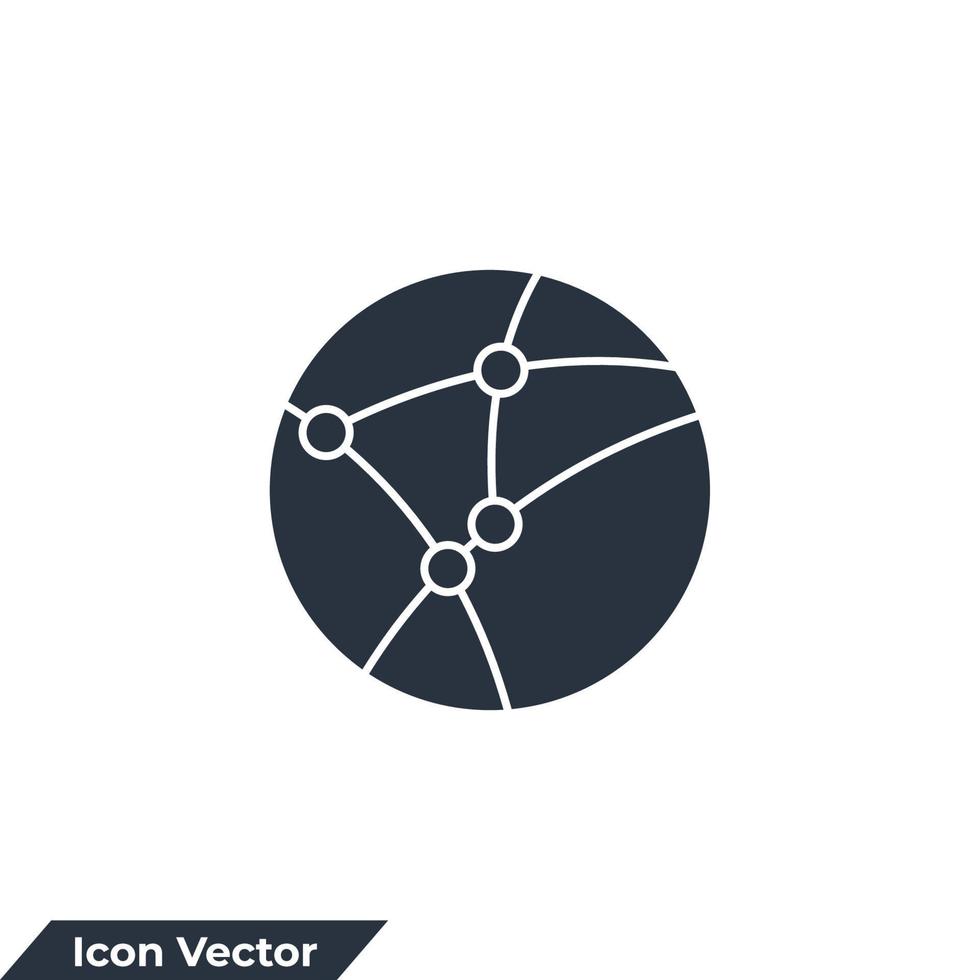 illustration vectorielle de réseau icône logo. modèle de symbole de technologie globale ou de réseau social pour la collection de conception graphique et web vecteur