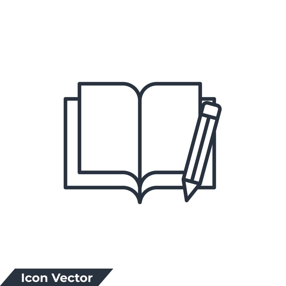 écriture icône logo illustration vectorielle. modèle de symbole de rédaction pour la collection de conception graphique et web vecteur