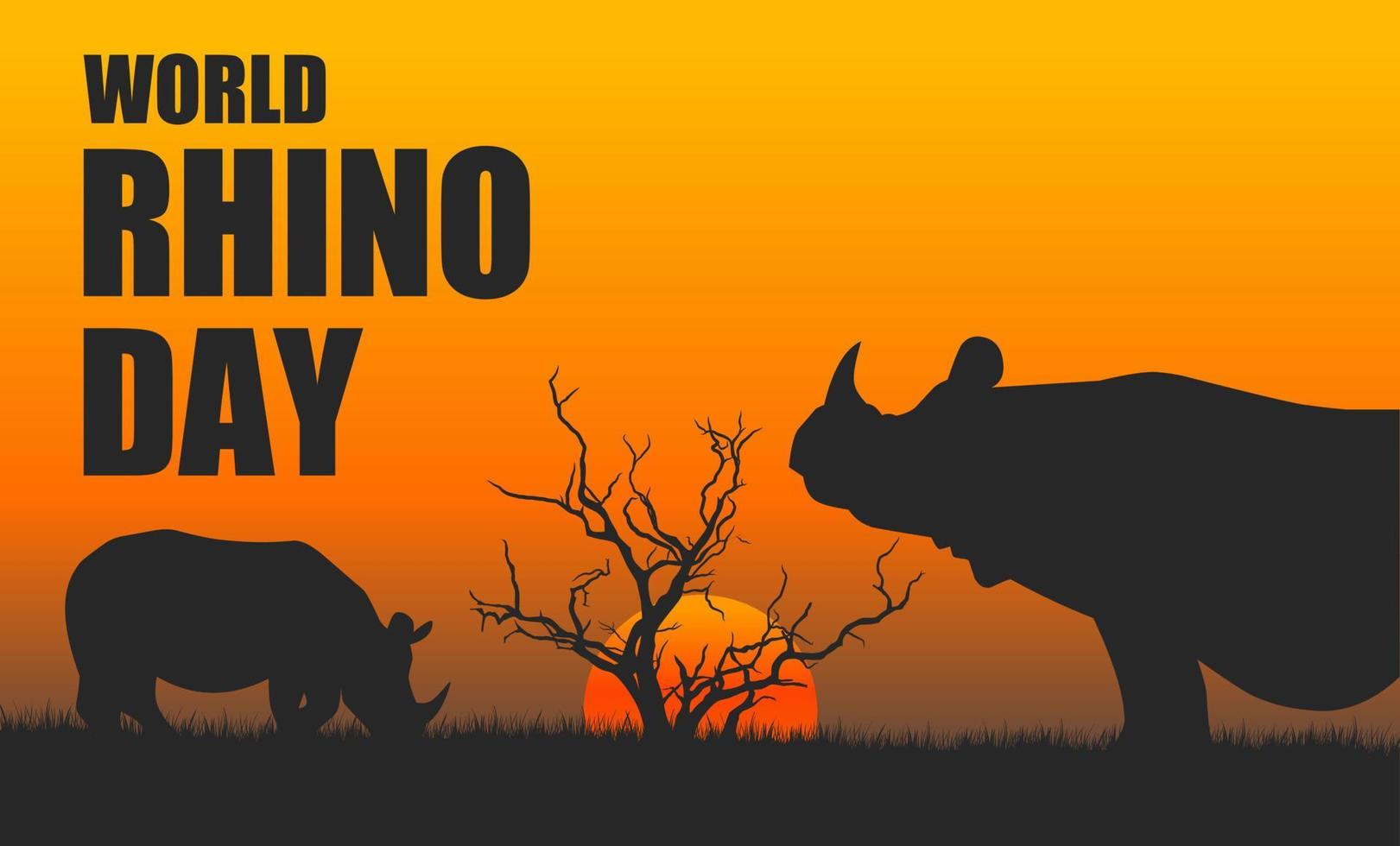 illustration vectorielle de la journée mondiale des rhinocéros. adapté à l'affiche, aux bannières, à la campagne et à la carte de voeux vecteur