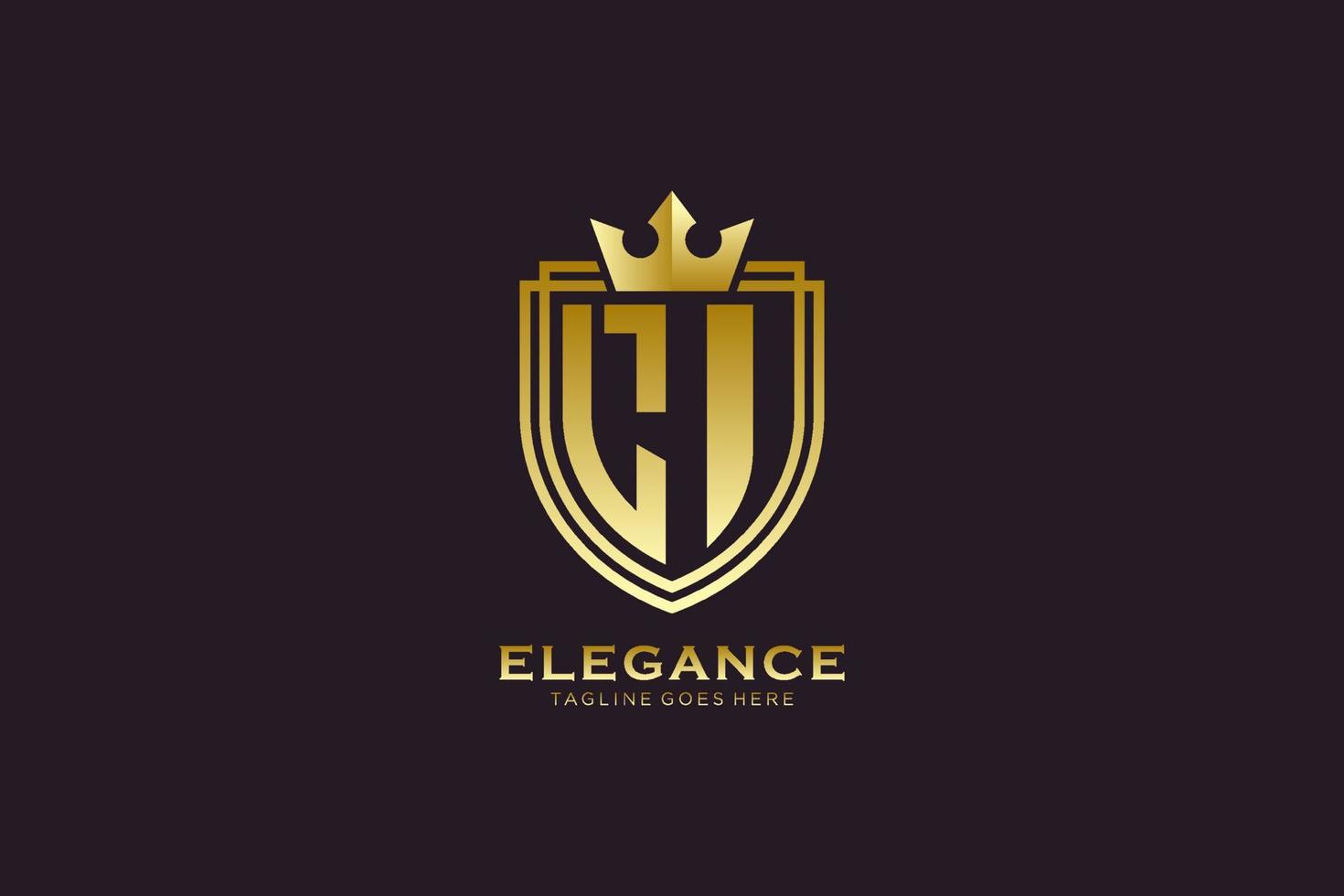 logo monogramme de luxe élégant initial li ou modèle de badge avec volutes et couronne royale - parfait pour les projets de marque de luxe vecteur