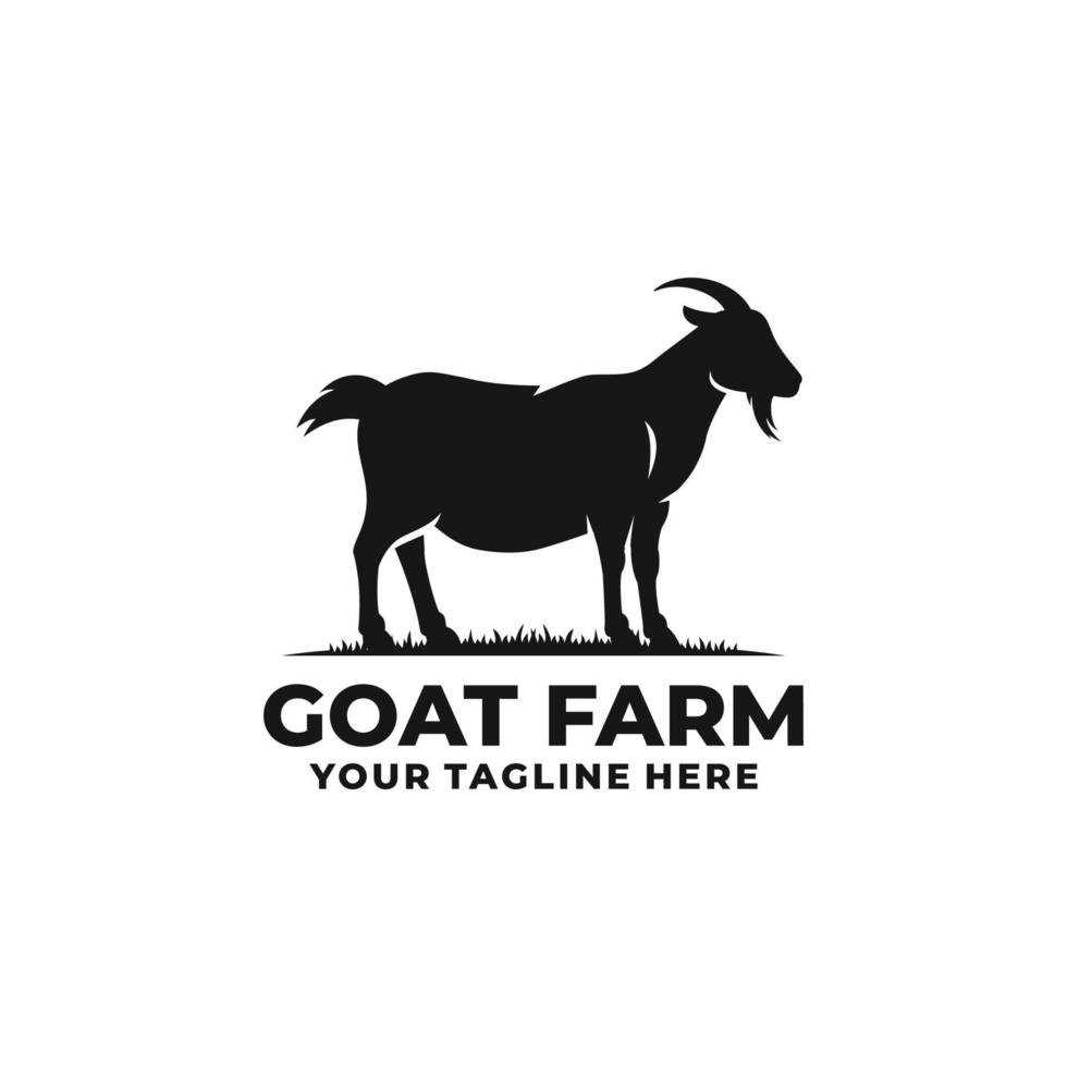 vecteur de logo de ferme de chèvre. logo de la ferme bovine