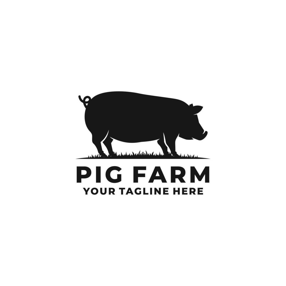 vecteur de logo de ferme porcine