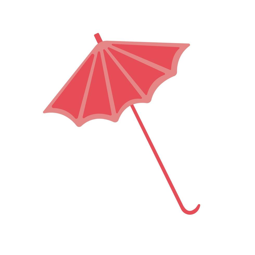 parapluie plat de dessin animé rouge. illustration vectorielle de doodle dessinés à la main vecteur