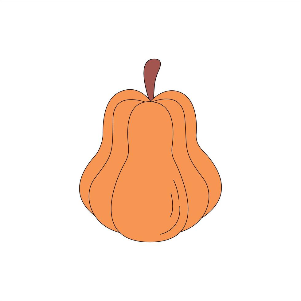 citrouille - courge pour halloween ou action de grâces icône de couleur vectorielle plate pour les applications et les sites Web. légume orange vecteur
