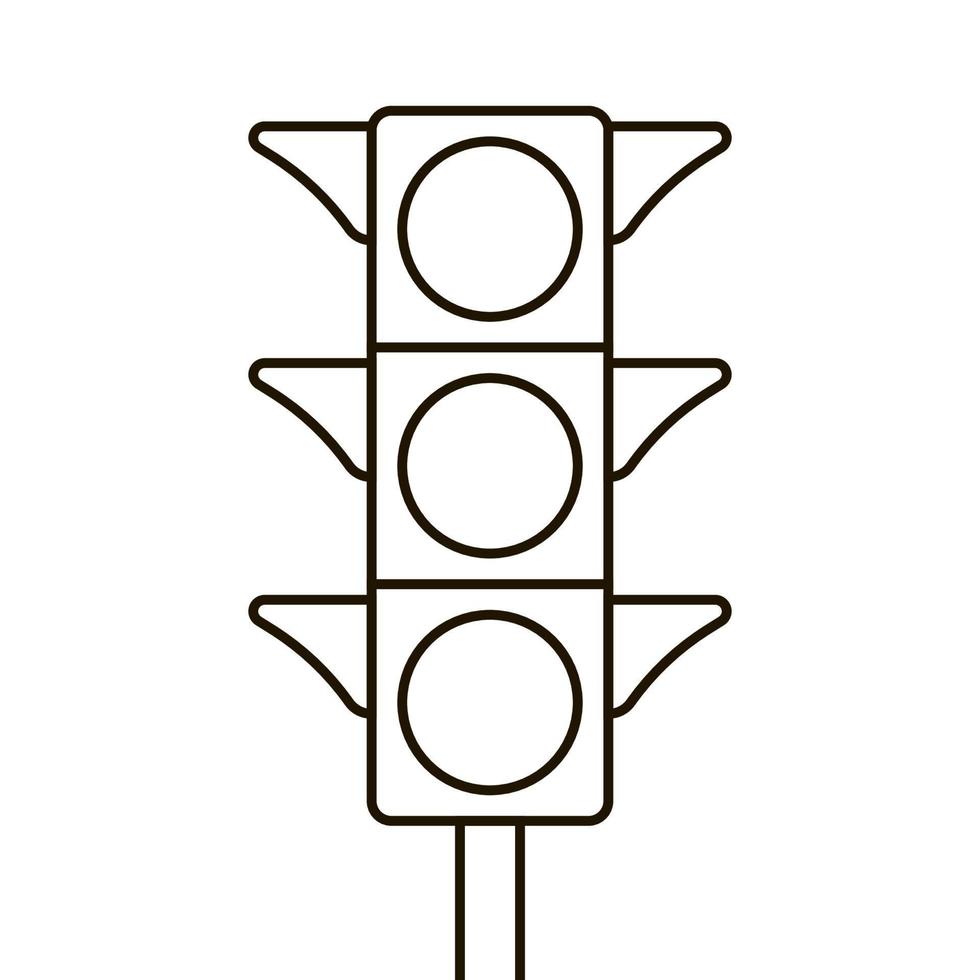 icône de ligne de feu de circulation électrique de signal, feu rouge. direction, contrôle, régulation transport et piéton. illustration de contour vectoriel