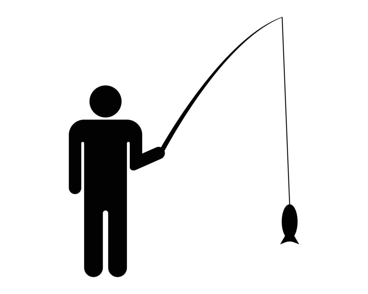 icône de vecteur de pictogramme de pêche