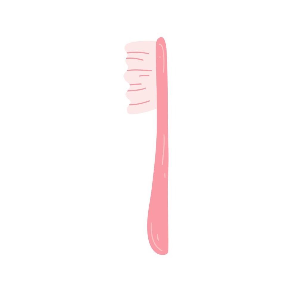 brosse à dents dessinée à la main pour se brosser les dents dans un style plat de dessin animé. illustration vectorielle de fournitures dentaires, concept de soins dentaires, hygiène buccale vecteur