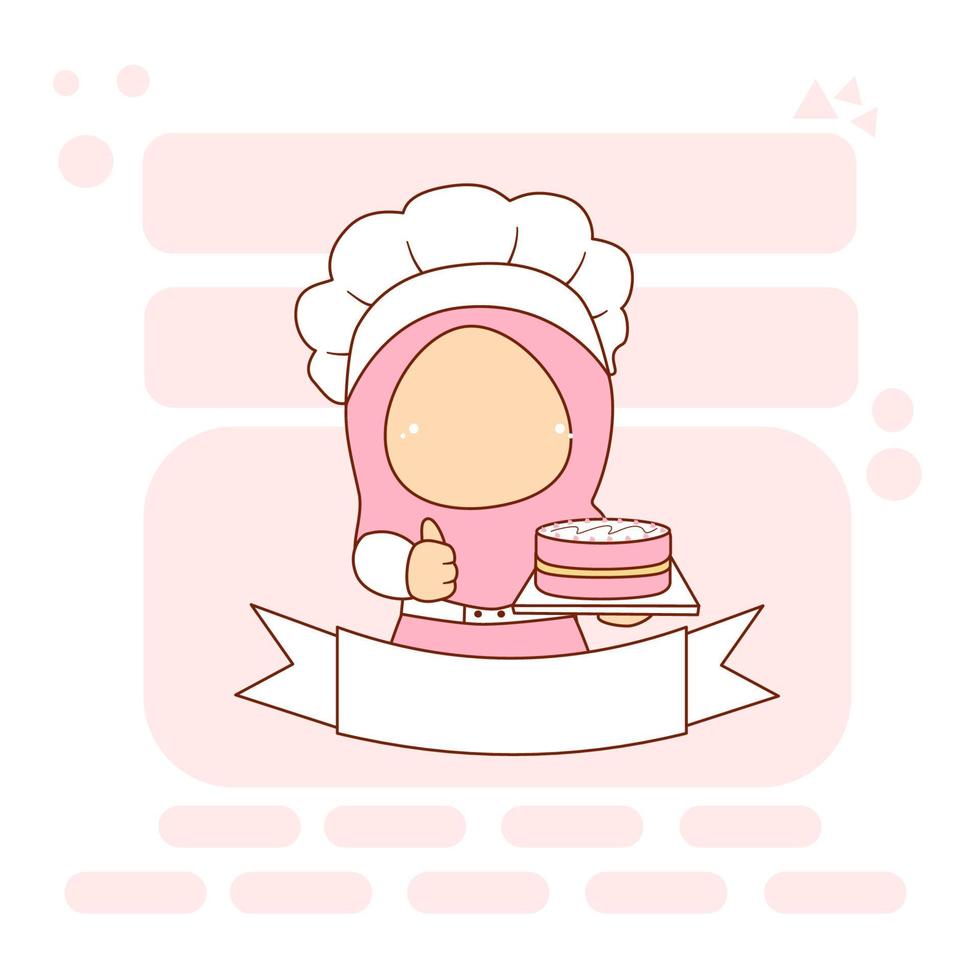 chef mignon et kawaii vecteur