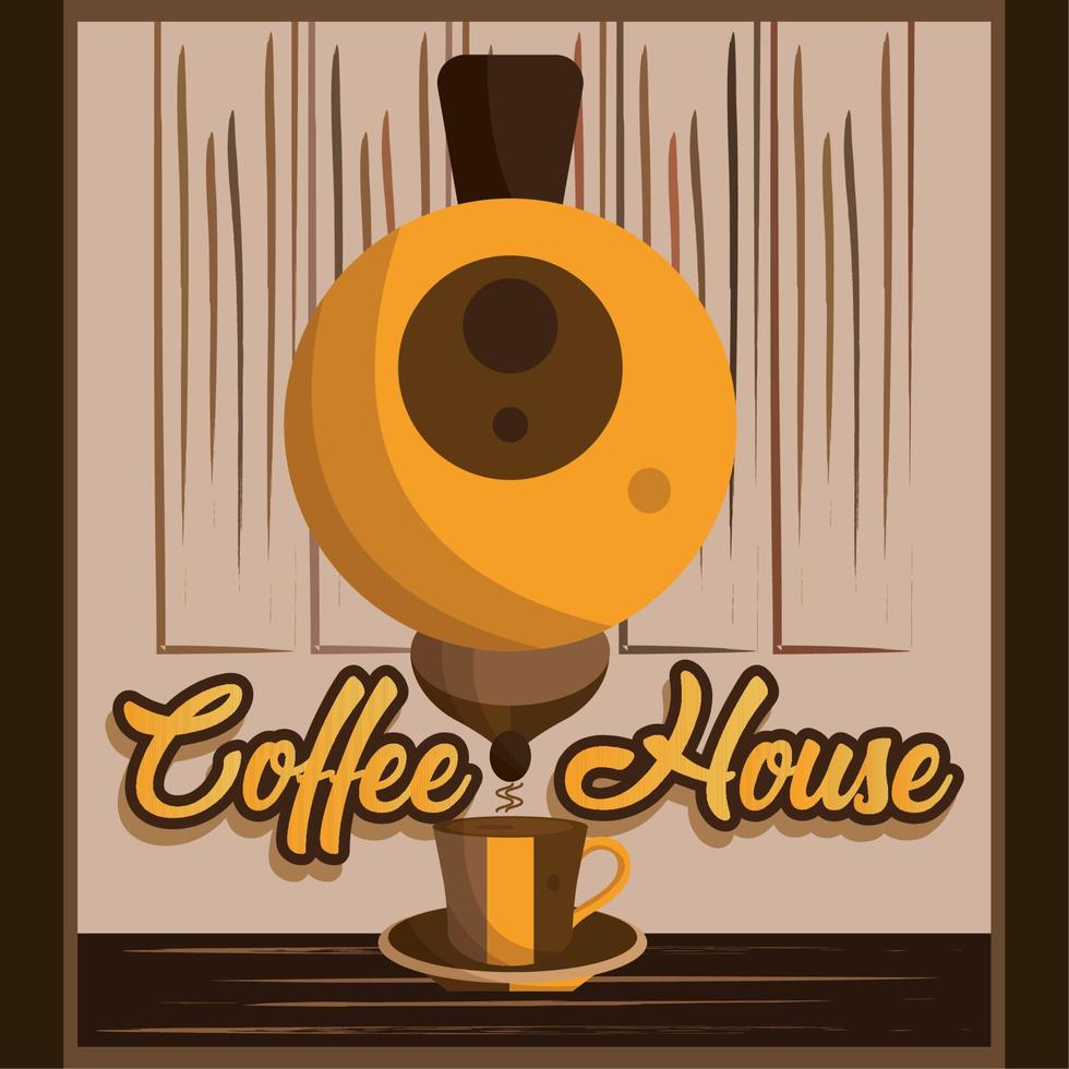 machine colorée avec une illustration vectorielle de tasse de café café maison premium vecteur