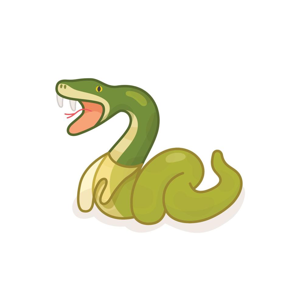 mue de serpent kawaii doodle illustration vectorielle de dessin animé plat vecteur