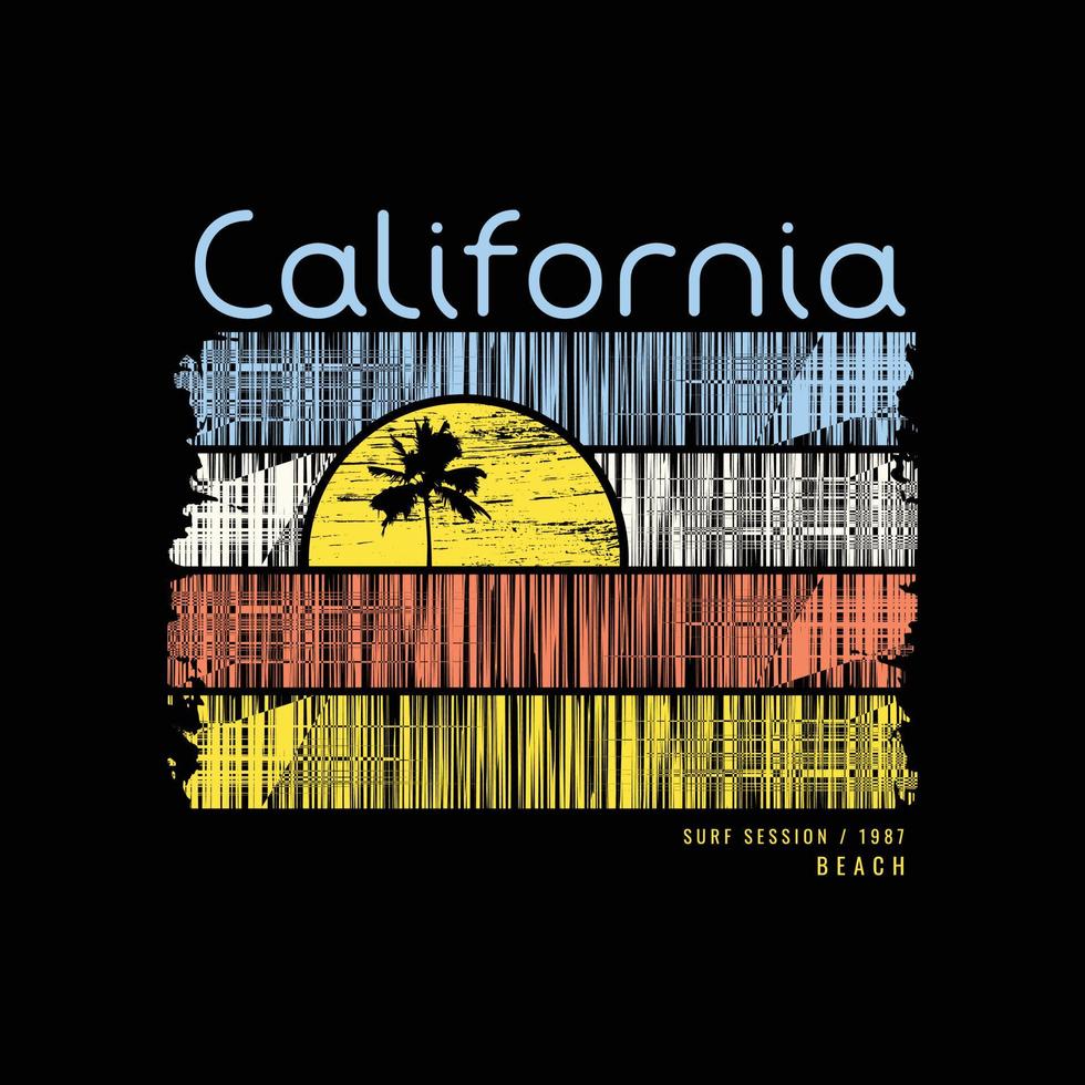 typographie d'illustration californienne. parfait pour la conception de t-shirt vecteur