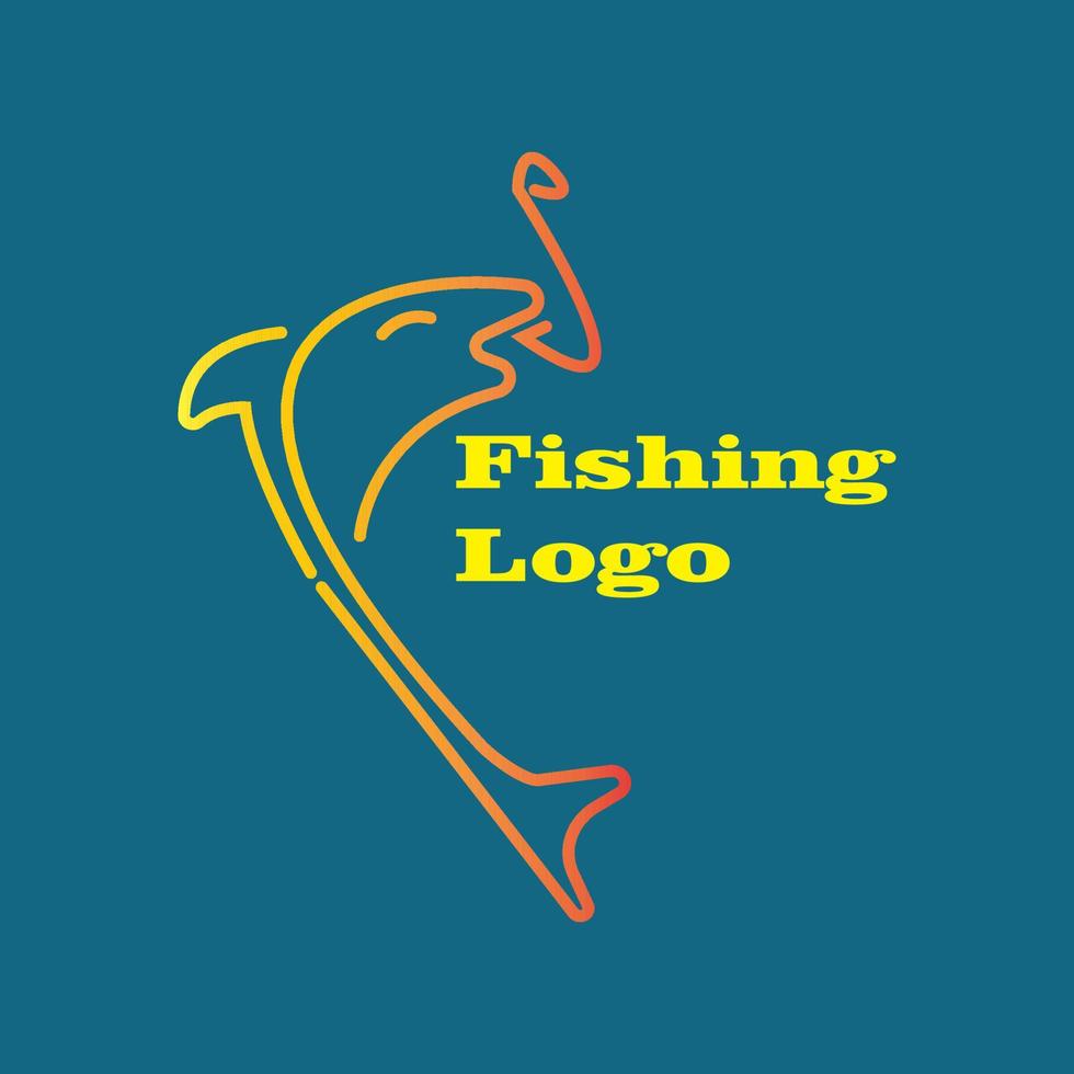 logo d'icône de pêche simple vecteur