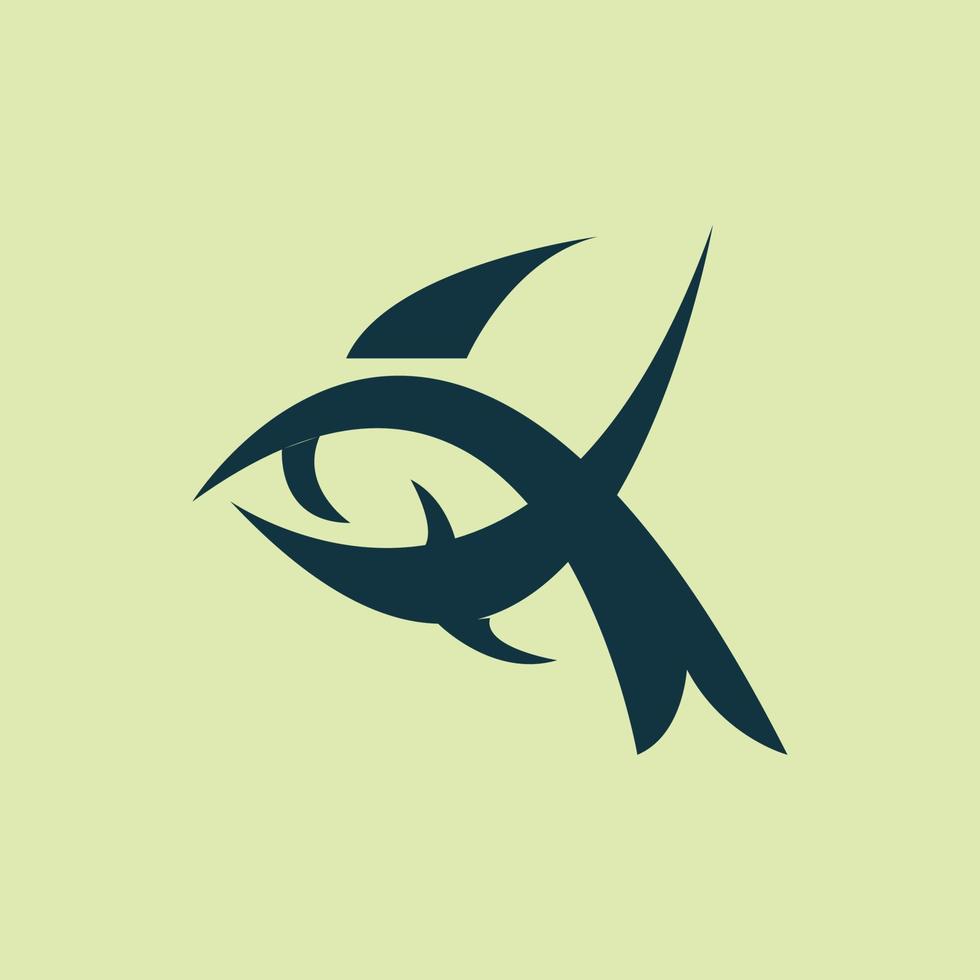 logo oeil de poisson simple vecteur