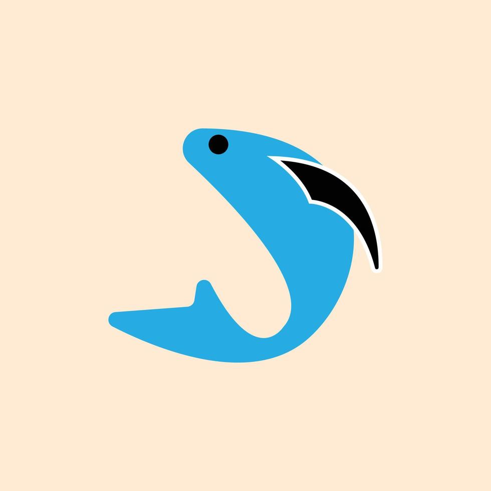 logo de poisson simple vecteur