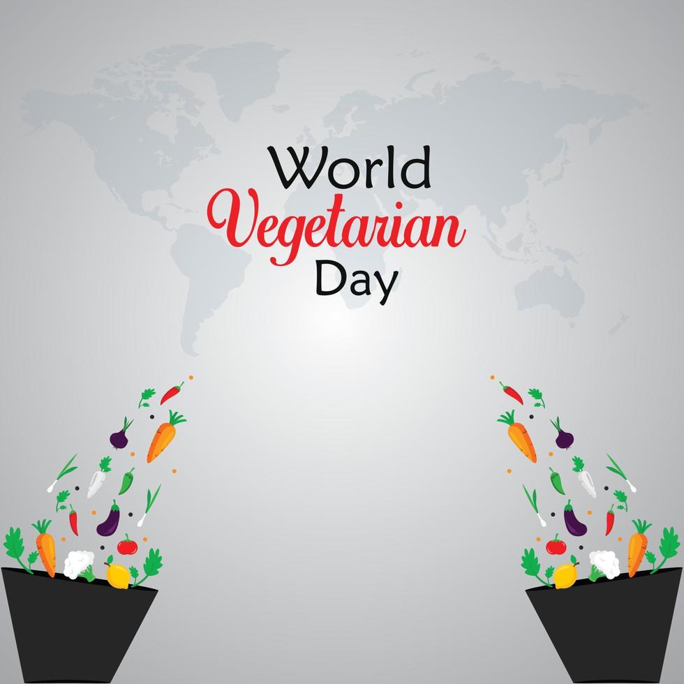 concept de la journée mondiale des végétariens. modèle pour le fond, la bannière, la carte, l'affiche. illustration vectorielle. vecteur