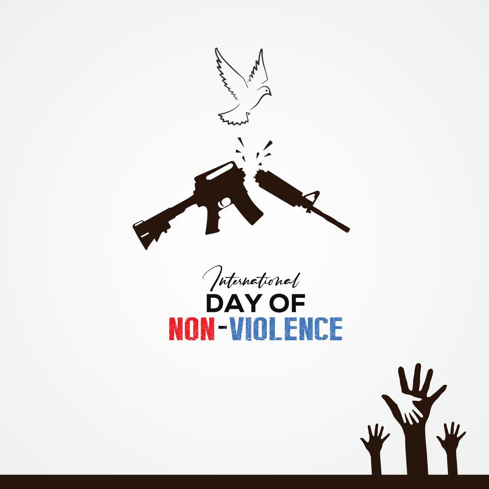 concept de journée internationale de la non-violence. 2 octobre. modèle pour l'arrière-plan, la bannière, la carte, l'affiche. illustration vectorielle. vecteur