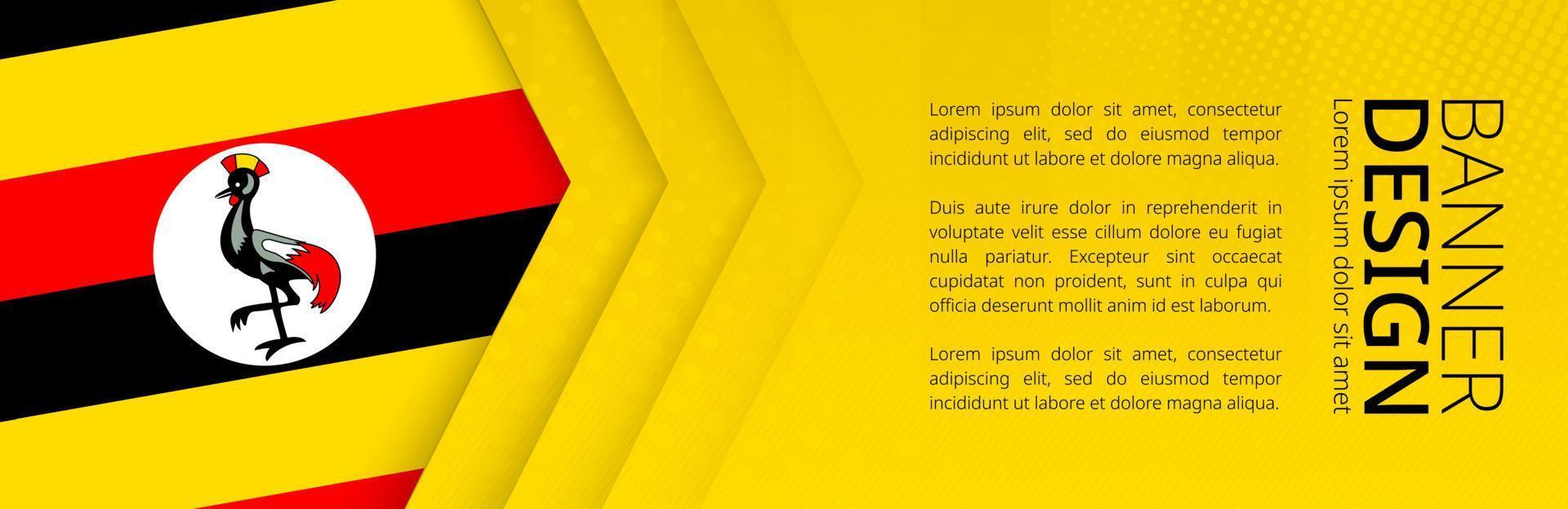modèle de bannière avec le drapeau de l'ouganda pour la publicité de voyages, d'affaires et autres. vecteur