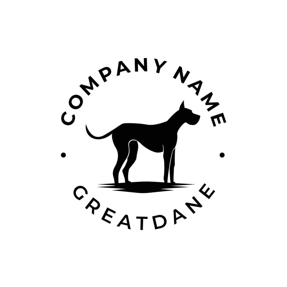 Greatdane chien silhouette timbre autocollant étiquette insigne vecteur