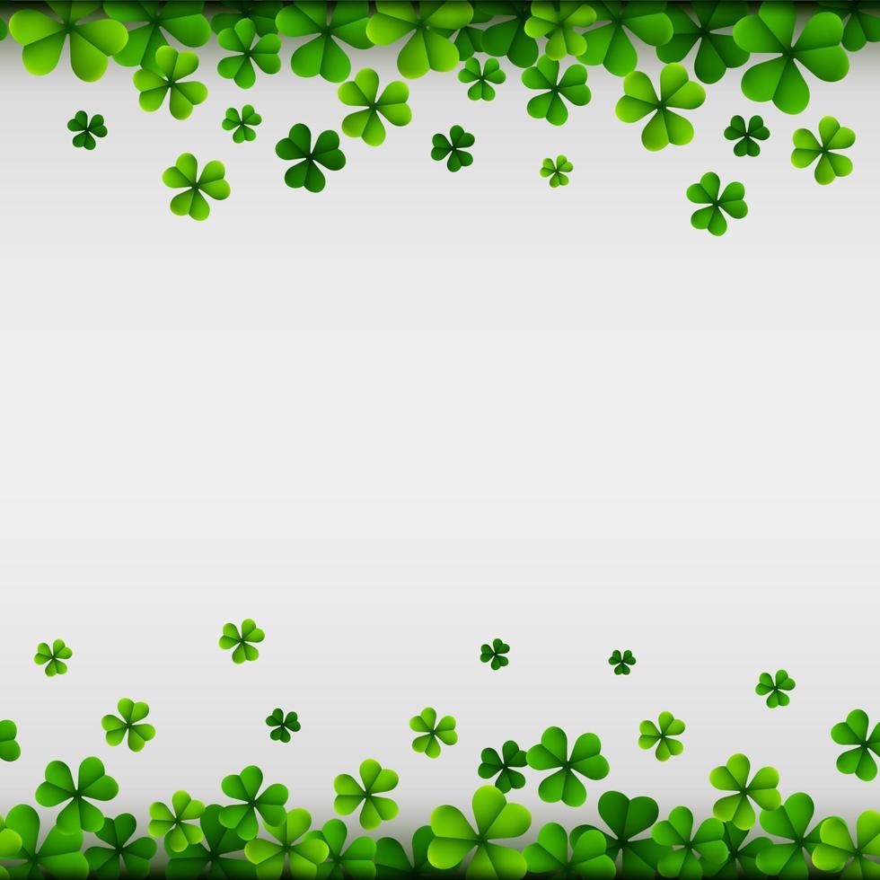 joyeux saint patrick fond avec des feuilles de trèfle vecteur