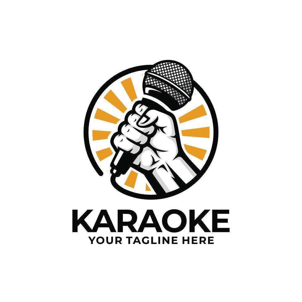 vecteur de conception de logo karaoké