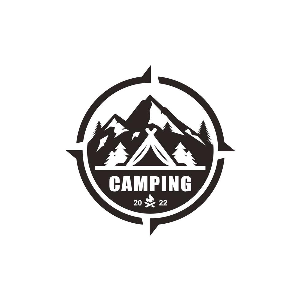 illustration vectorielle de conception de logo de camping vecteur