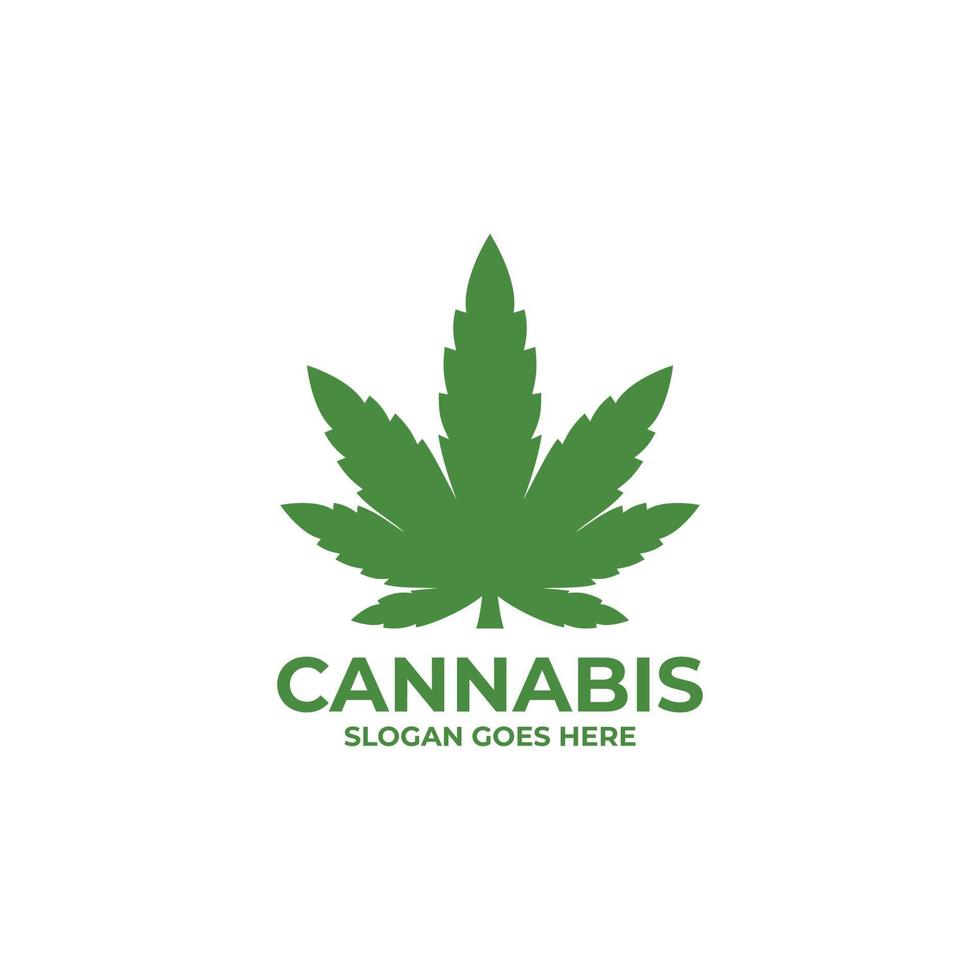 vecteur de conception de logo de cannabis. feuille de cannabis