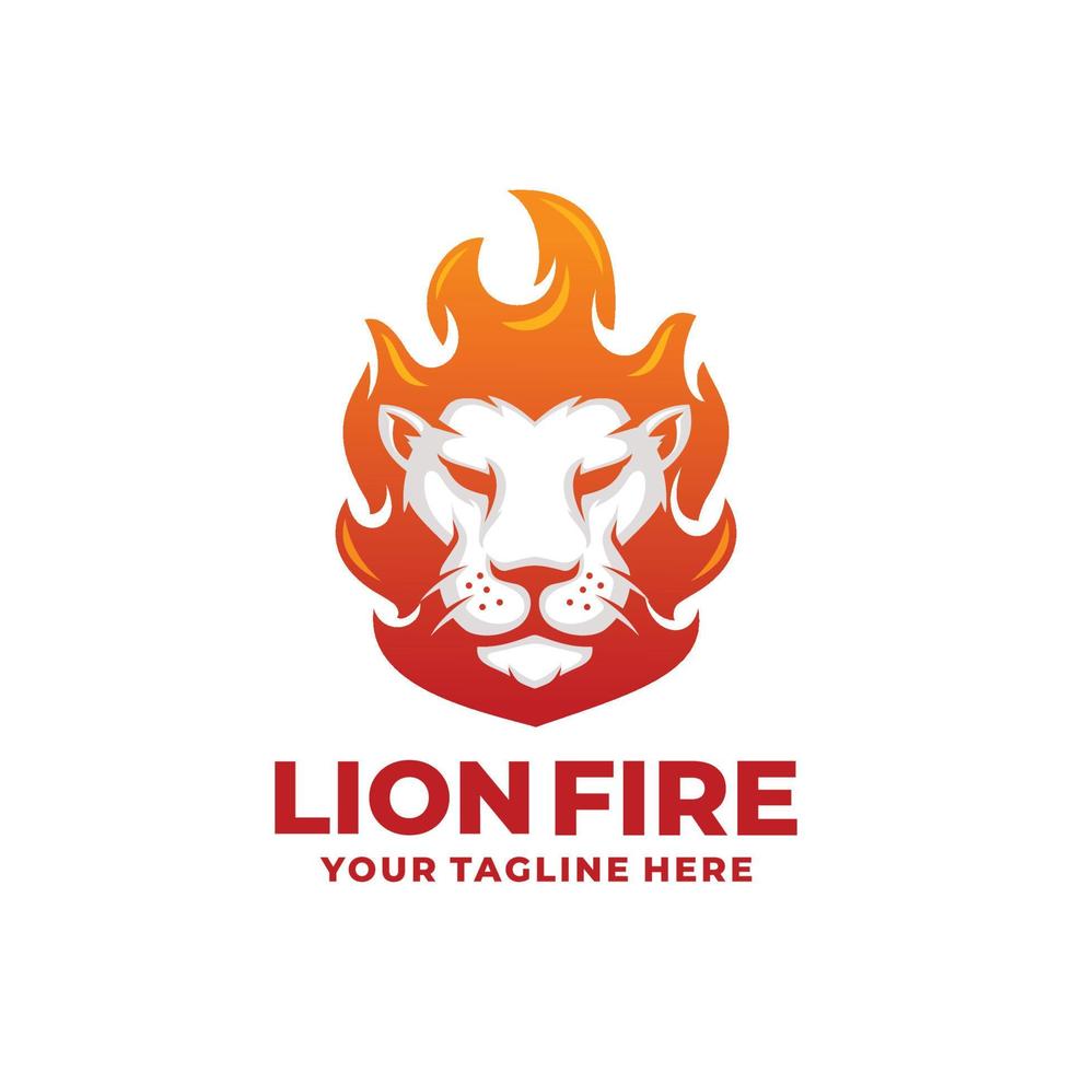 vecteur de conception de logo de lion