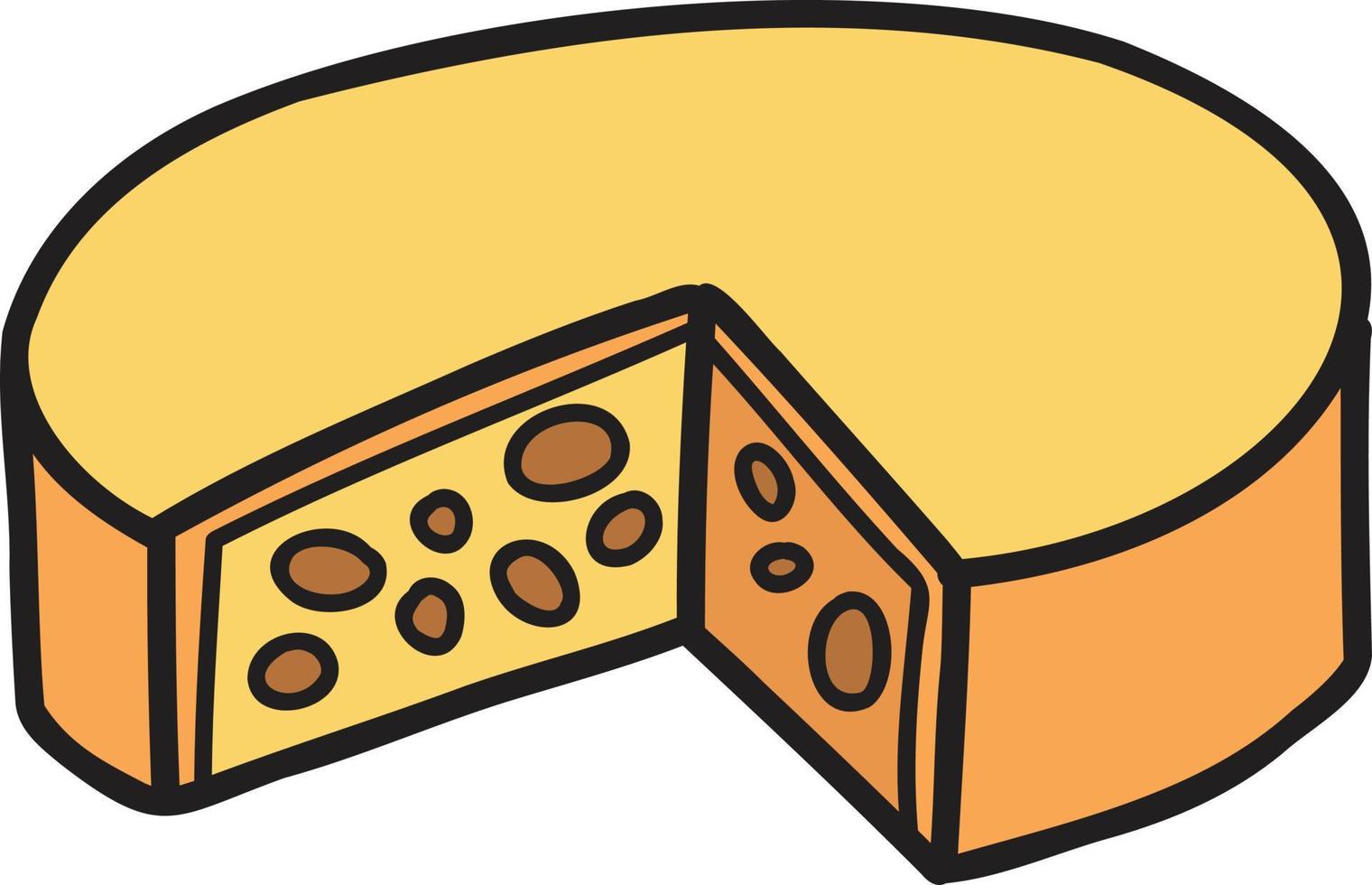 illustration de cubes de fromage dessinés à la main vecteur
