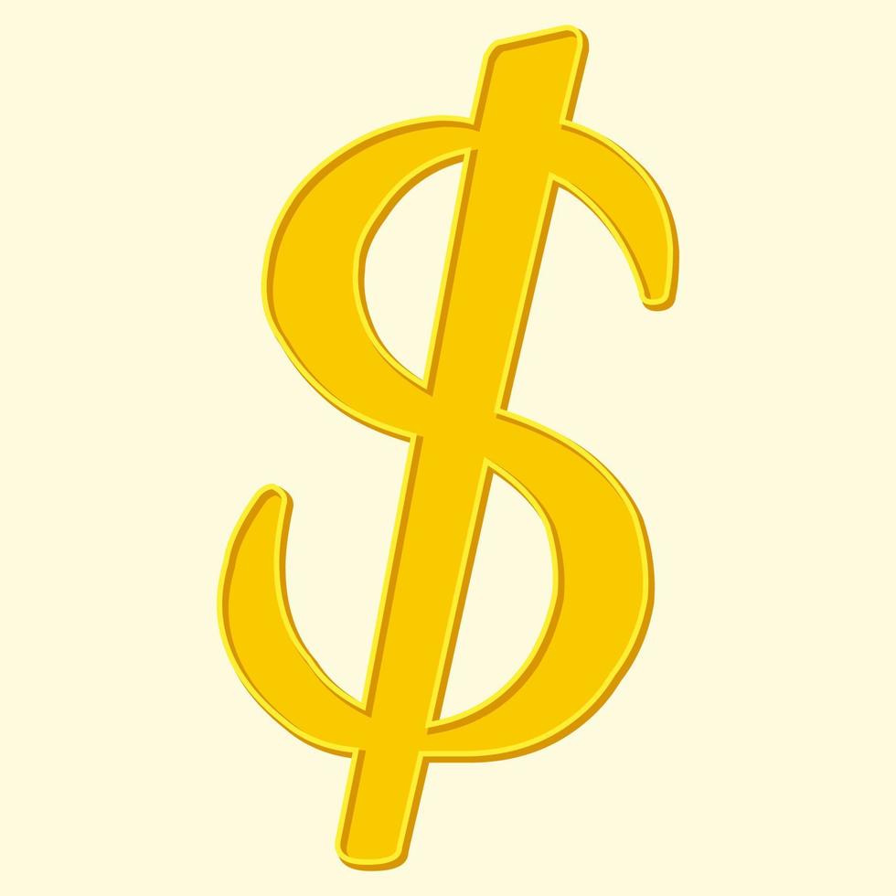 illustration d'une icône de pièce de monnaie avec un signe dollar dessus, icône de pièces de monnaie dollar icône usd vecteur