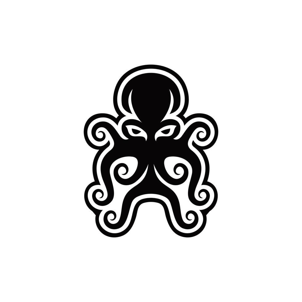 logo moderne géométrique de silhouette de poulpe vecteur
