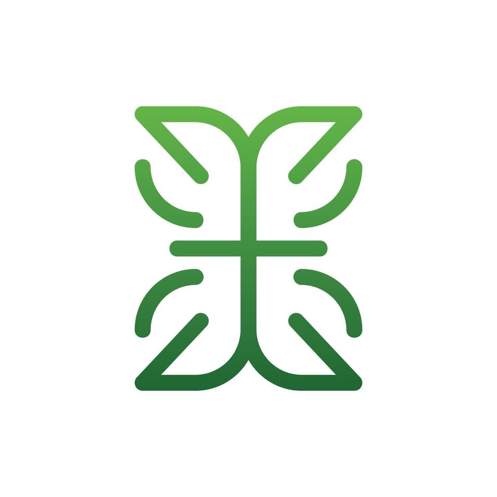 croix église feuille ligne logo créatif moderne vecteur