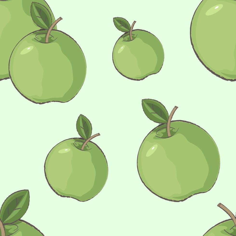 fond transparent avec des pommes vertes vecteur
