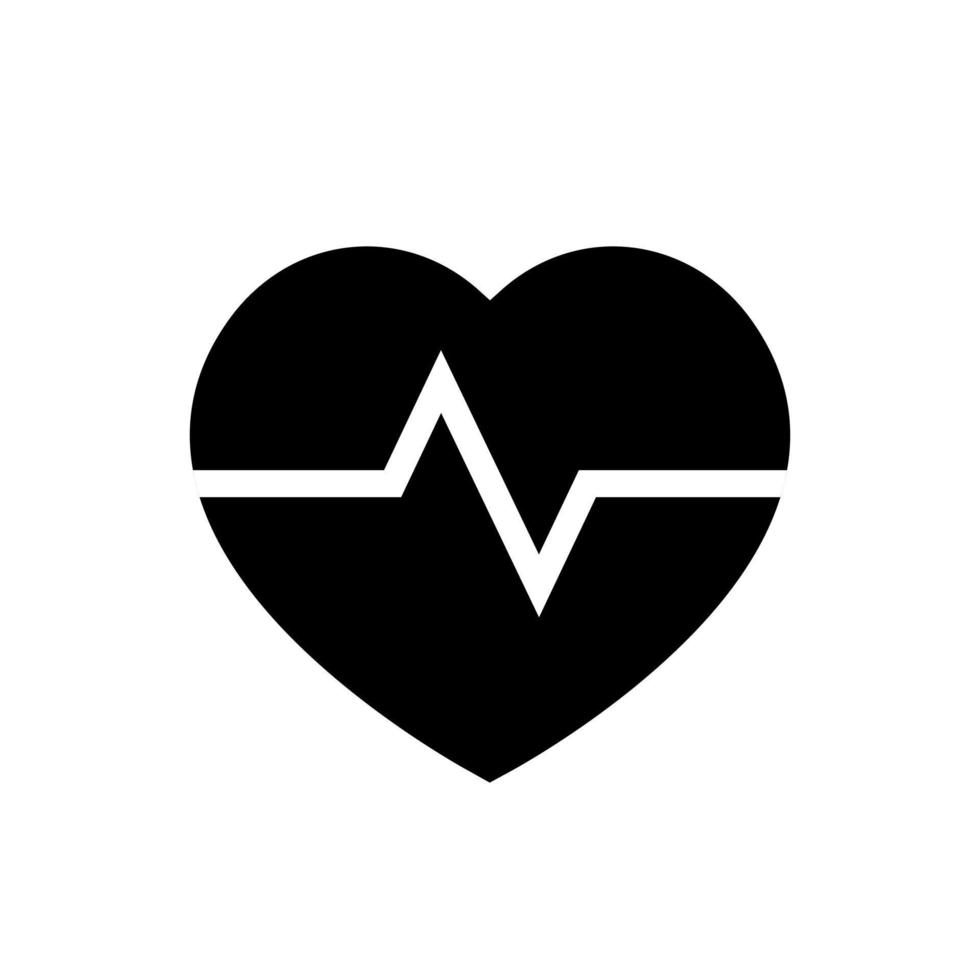 vecteur d'icône de fréquence cardiaque dans le style clipart. symbole de signe de battement de coeur