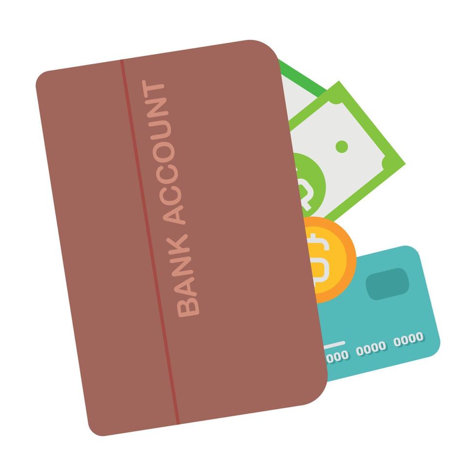 ouverture de compte bancaire services bancaires en ligne, achats en ligne et illustration de transferts de fonds de transaction. vecteur