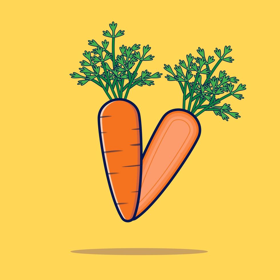 conception de carottes fraîches pour légume icône vecteur