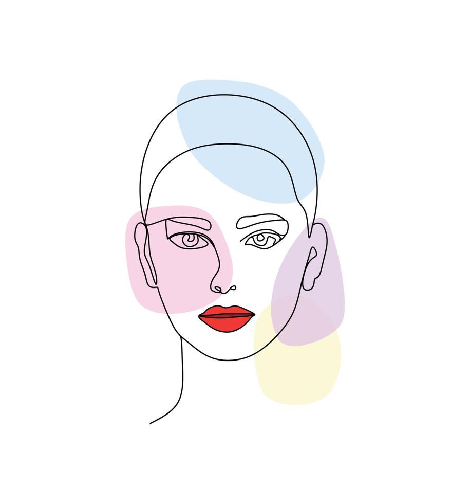 visage de femme minimaliste vecteur