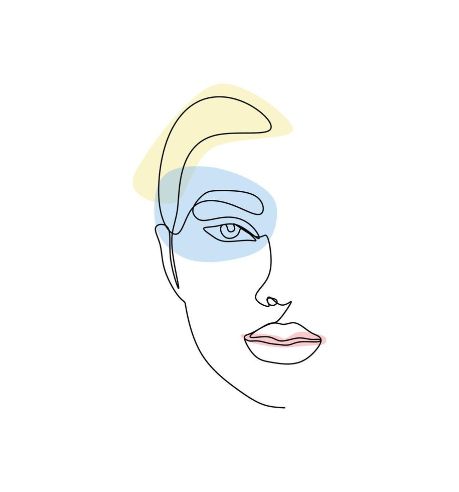 visage de femme minimaliste vecteur