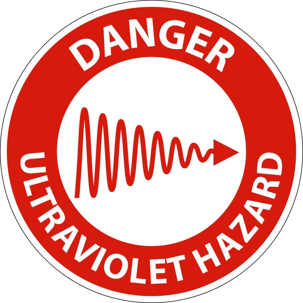 danger lumière ultraviolette étiquette de danger sur fond blanc vecteur